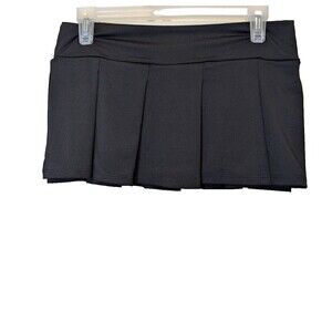 Starline Women's Micro Mini Skirt Black Pleated Pull On Stretch Small/Medium